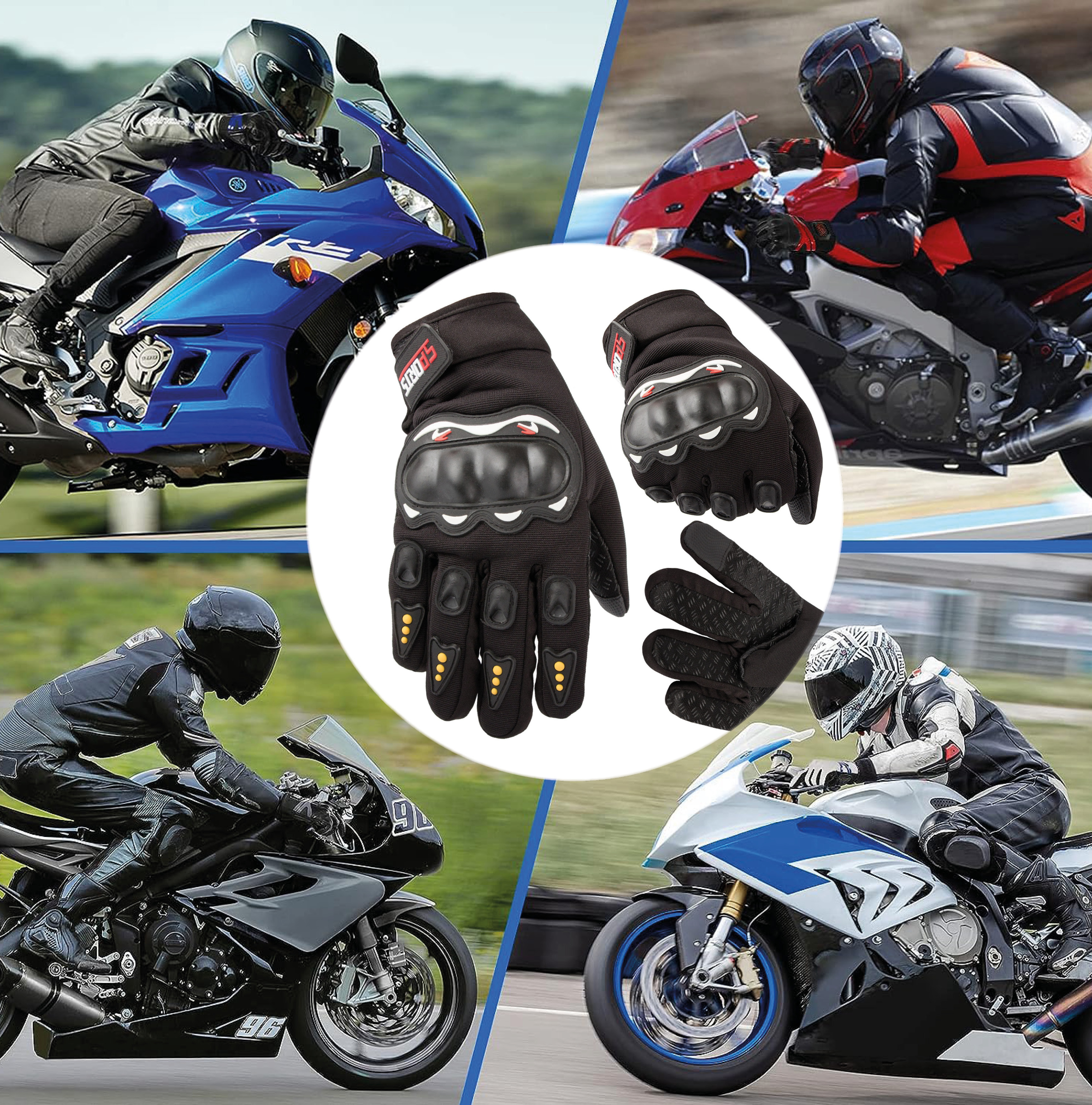 prémium védőkesztyű motorkerékpárokhoz és kerékpárokhoz